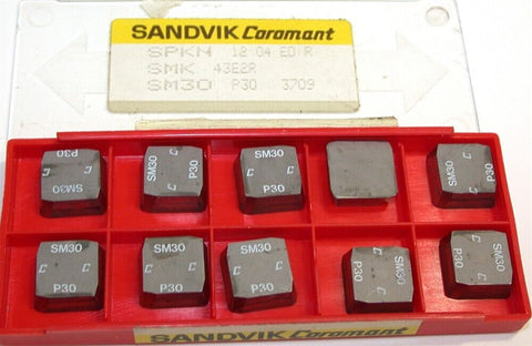 Lot of 10 New Sandvik Carbide Milling Inserts SPKN 12 04 ED R