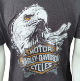 Harley Davidson Motorcycle Men's Eagle Live To Ride Ride To Live Gray Shirt L