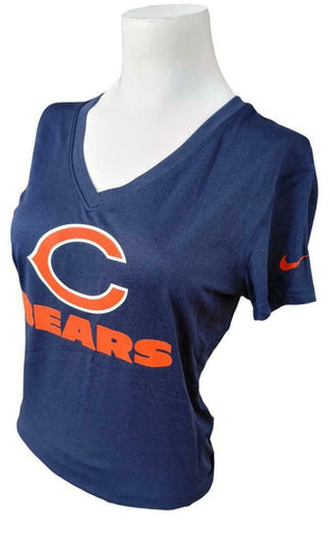 Nike Women's Dri-Fit Chicago Bears NFL Navy Short Sleeve Shirt Size Medium