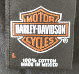 Harley Davidson Motorcycle Men's American Classic Black Long Sleeve Shirt Size L
