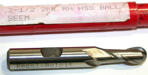 Up to 2 New Regal Beloit 8.5mm 3/8" Shank 2 Flute HSS Ball End Mills
