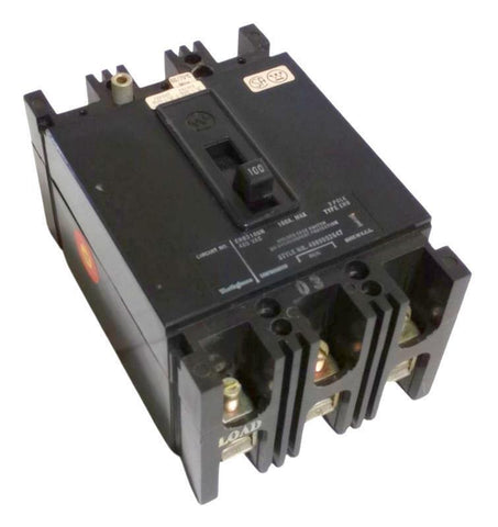 Westinghouse EHB3100N 3 Pole Circuit Breaker 100A 480VAC 3 PH Bolt-On