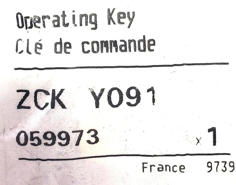Telemecanique ZCK-Y091 Operating Key 059973