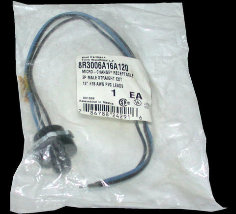 New Brad Harrison Woodhead 8R3006A16A120 Micro Change Receptacle 3P 12" 18 AWG