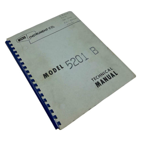 Micro Instrument Model 5201B Memory Voltmeter Technical Manual