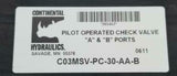 Continental Hydraulics C03MSV-PC-30-AA-B Pilot Operated Check Valve