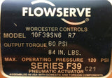 Worcester Controls Flowserve 10F39SN6 R7 Pneumatic Actuator W/ Ball Valve 120PSI