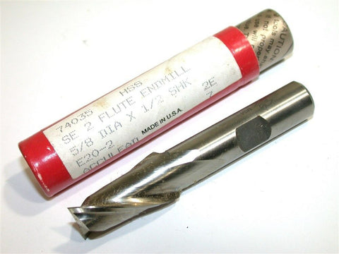 NEW BRUBAKER 5/8" HSS END MILL 74035