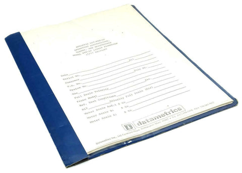 Datametrics Model 800-LV Linear Flowmeter Operating Instruction Manual
