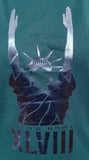 Nike Women's Super Bowl XLVIII Statue Of Liberty Touchdown Slim Fit Shirt Large