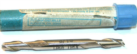 Putnam 3/16" Diameter 3/16" Shank 2 Flute HSS Double End End Mill 94915 New