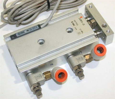 UP TO 3 SMC PNEUMATIC 1" DUAL ROD SLIDE CYLINDER CXSM10-25 w/SENSOR