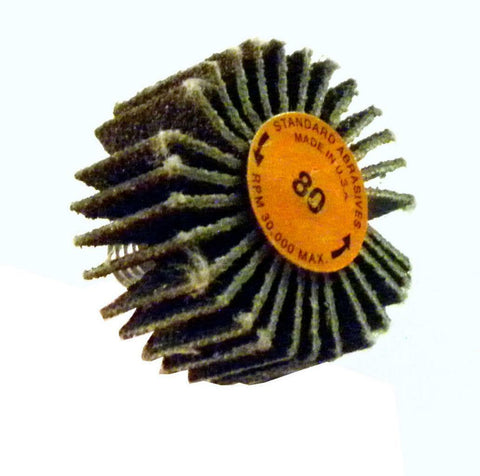 NEW BOX OF 10 STANDARD ABRASIVES SA 621106 FLAPWHEELS 1" X 1/2" X 1/4-20 80 GRIT