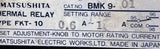 Matsushita BMK9-01 Overload Thermal Relay Type FKT-10  0.6-1.0A  3 Pole 3PH 220V