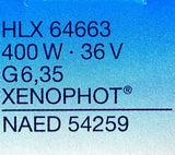 Osram HLX 64663 Halogen Display/Optic Lamp 400 Watts 36 Volts (20 Available)