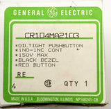 General Electric CR104MA2103 Red Oil Tight Pushbutton 1 N.C 1 N.O  NIB