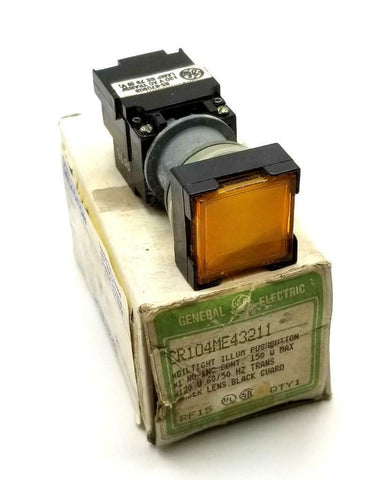 General Electric CR104ME43211 Amber Oil Tight Pushbutton 1 N.C 1 N.O  NIB