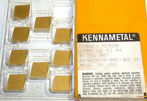 9 New Kennametal Kendex Positive Indexable Carbide Turning Inserts CPG421 KC850