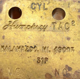Humphrey 31P 3-Way Push Button Brass TAC2 Pneumatic Valve 1/8" NPT 5/32" Thread