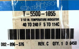 Johnson Controls T-5500-1055 3-1/2" Temperature Indicator Gauge 40-240°F 5-114°C
