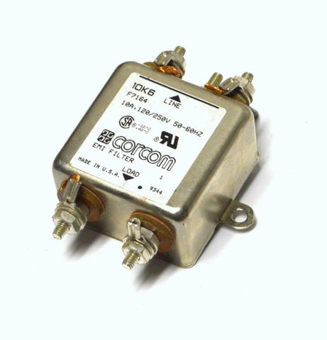CORCOM 10K6 EMI LINE FILTER 10 AMPS 120/250 VOLTS 50/60 HZ