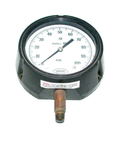 DURO INSTRUMENT DANTON 800 SERIES AIR PRESSURE  GAUGE 0-100 PSI  1/4 NPT 4-1/4"