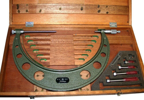 Mitutoyo 6 To 12 Inch .001" Interchangeable Anvil Micrometer Set 104-138
