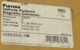 New Furnas  42BE25AL106  4-Pole Contactor  30 Amp 240/277 VAC Coil