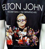 Anvil Men's Elton John Rocket Man Tour 2010 Black Short Sleeve Shirt Size Large