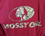 Gildan Men's Mossy Oak Graphic Red Long Sleeve Shirt Size Large