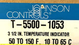 Johnson Controls T-5500-1053 3-1/2" Temperature Indicator Gauge 50-150°F 10-65°C