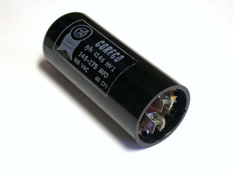 BRAND NEW IN BOX CORECO CAPACITOR 165VAC 60CPS 145-175MFD K-145HV1