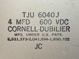 Cornell Dubilier TJU 6040J Capacitor 4 MFD 600 VDC