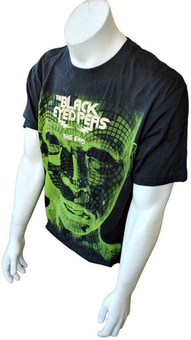 Men's The Black Eyed Peas The End Graphic Black Short Sleeve Shirt Size Large