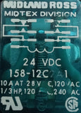 Midland Ross 158-12C2A1 14-Pin Relay 24VDC 10A 1/3HP 120/240VAC