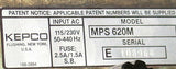 KEPCO INC. MULTIPLE OUTPUT POWER SUPPLY MODEL MPS620M