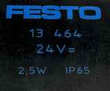 Festo MVH-5-1/8 114900 Solenoid Valve 145 PSI w/ Coil 13464 24V 2.5W