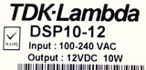 TDK-Lambda DSP10-12 DIN Rail Power Supply Module 100-240VAC 12VDC 10W