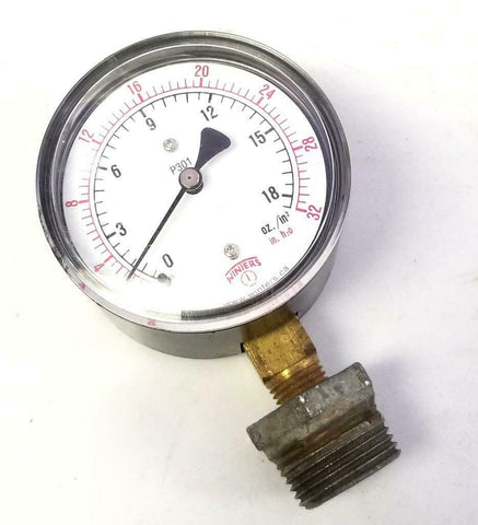 Winters P301 Pressure Gauge 0-32 Bottom Connection 1/4" NPT