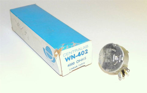 BRAND NEW CENTRALAB WN-402 5 WATT LINEAR TAPER POTENTIOMETER 4000 OHMS
