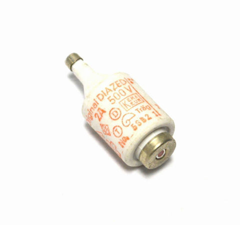 CEBEC 5SB21 ORIGINAL DIAZED BOTTLE FUSE 2 AMPS 500 VOLTS