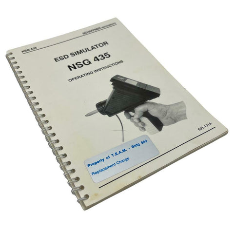 Schaffner NSG 435 ESD Simulator Instruction Manual