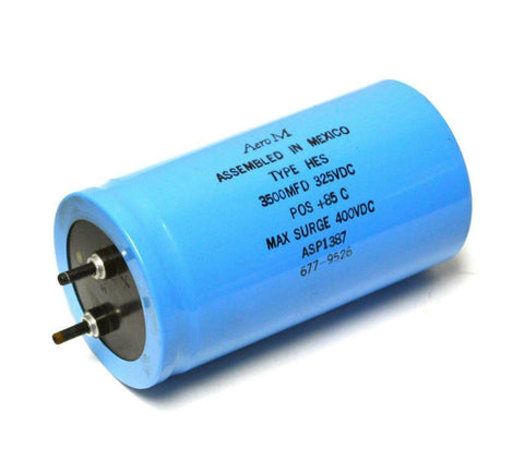 AERO M TYPE HES 677-9526 CAPACITOR 3500 MFD 325 VDC ASP1387 (70 AVAILABLE)