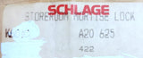 Schlage K6010 A20 625 Brass Storeroom Mortise Lock Body W/ Hardware