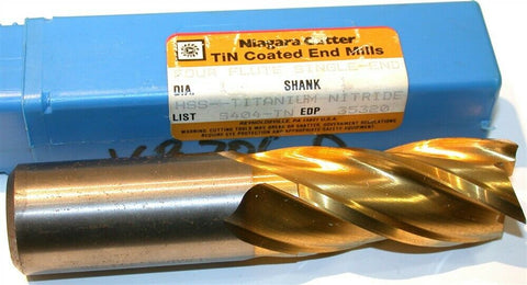 Niagara Cutter 1" 4 Flute Tin Coat HSS End Mill 35320 New