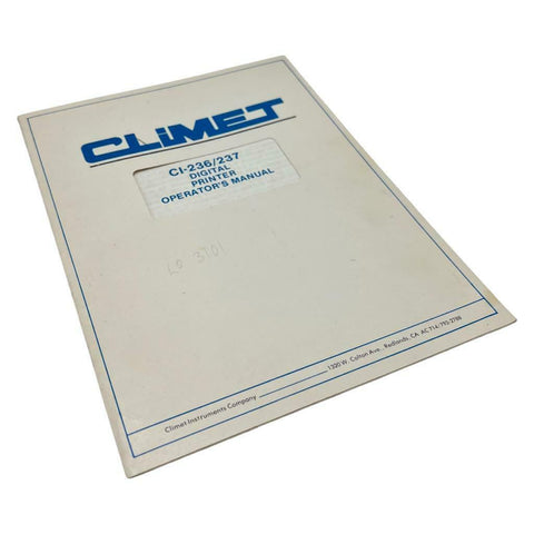 Climet CI-236/237 Digital Printer Operating Manual And Drawings For CI-236