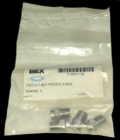 Pack of 4 New Bex  1/4CC4.7  316SS  Stainless Steel Nozzles
