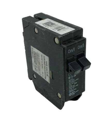 Eaton BR1515 2 Pole Twin Circuit Breaker 15A 120/240V Plug-On Mount