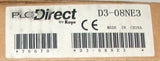 NEW PLC DIRECT INPUT MODULE 24 VACDC 8 INPUTS MODEL D3-08NE3