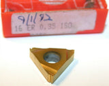 Lot of 8 New Carmex Tin Coated Carbide Threading Inserts 16 ER 0.35 ISO P25C